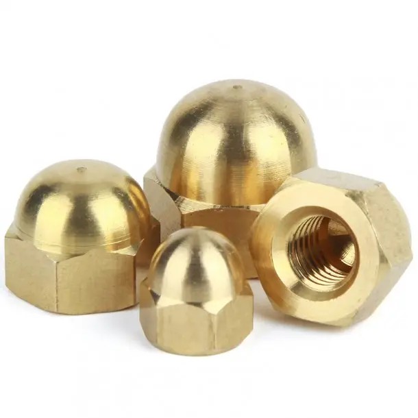 Měděná mosazská DIN1587 Hex Numed Cap Nuts, Auto Parts, OE Vlastní matice